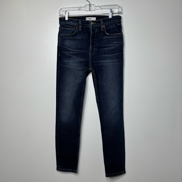 RE/DONE Jeans, Womens 26, High Rise Ankle Crop, Midnight Blue. - Picture 1 of 11